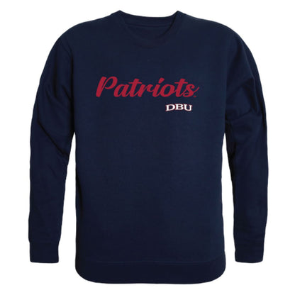 DBU Dallas Baptist University Patriot Script Crewneck Pullover Sweatshirt Sweater Black-Campus-Wardrobe