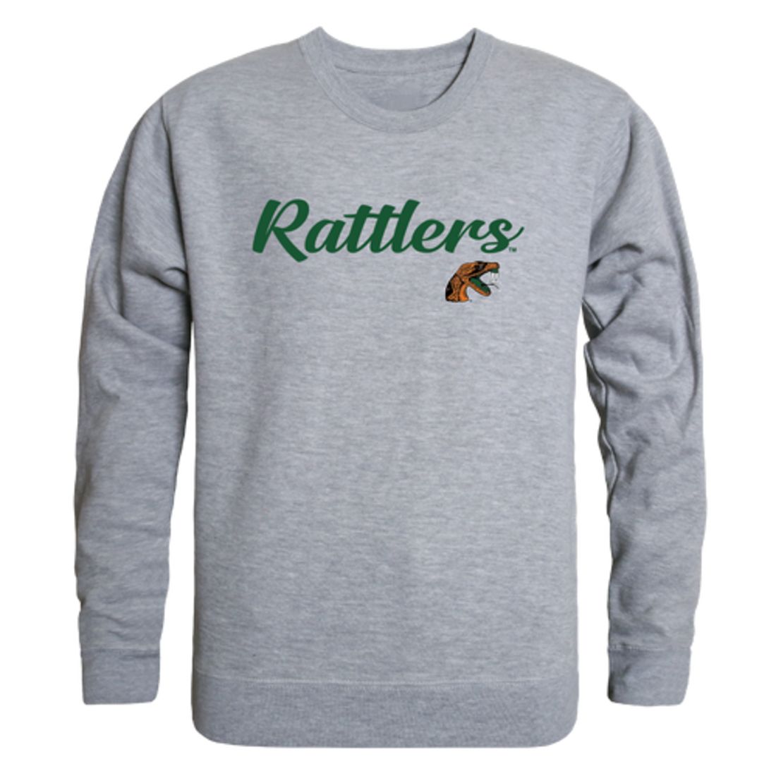FAMU Florida A&M University Rattlers Script Crewneck Pullover Sweatshirt Sweater Black-Campus-Wardrobe