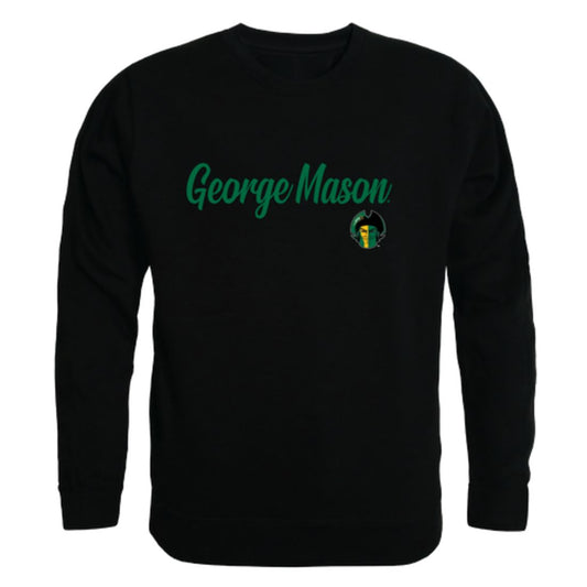 GMU George Mason University Patriots Script Crewneck Pullover Sweatshirt Sweater Black-Campus-Wardrobe
