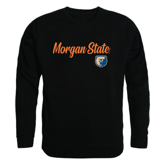 Morgan State University Bears Script Crewneck Pullover Sweatshirt Sweater Black-Campus-Wardrobe