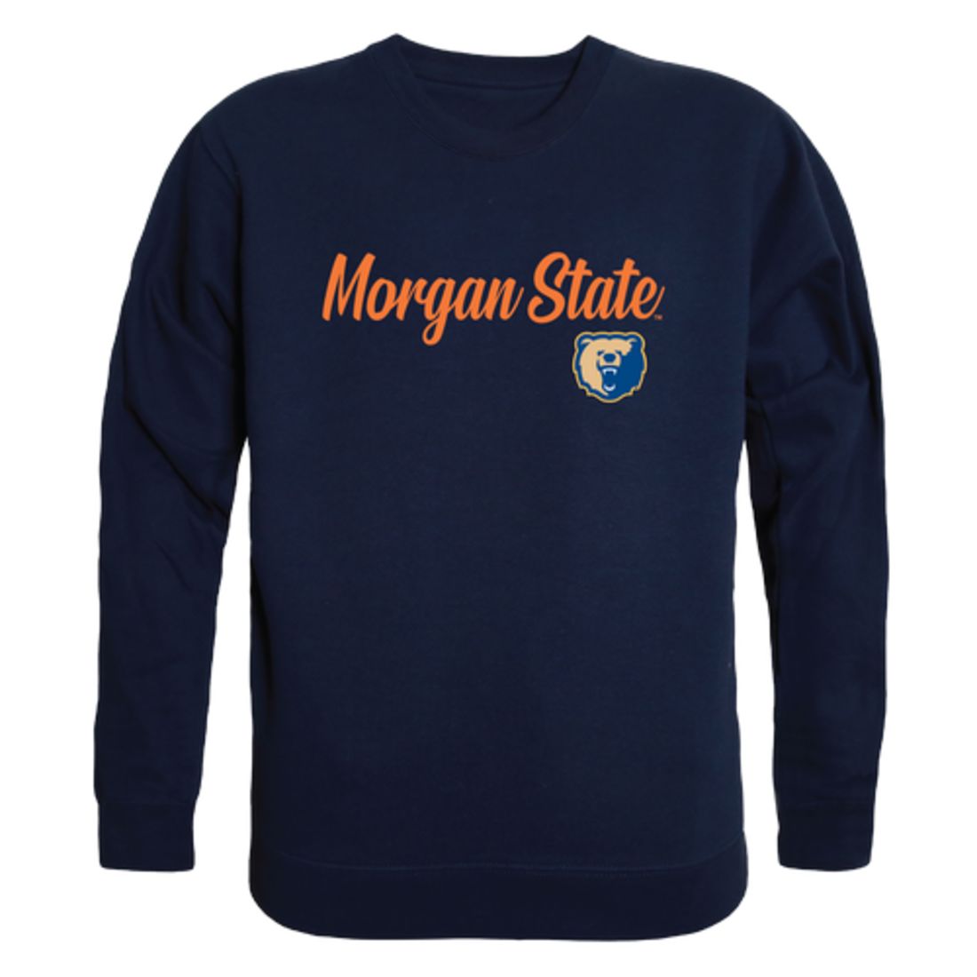 Morgan State University Bears Script Crewneck Pullover Sweatshirt Sweater Black-Campus-Wardrobe