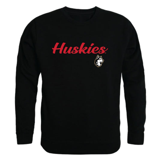 Northeastern University Huskies Script Crewneck Pullover Sweatshirt Sweater Black-Campus-Wardrobe