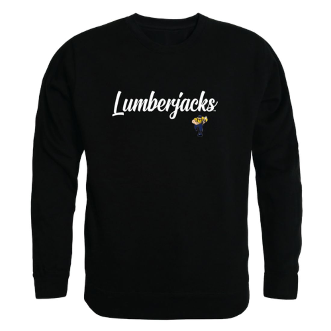 NAU Northern Arizona University Lumberjacks Script Crewneck Pullover Sweatshirt Sweater Black-Campus-Wardrobe