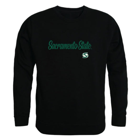 Sacramento State Hornets Script Crewneck Pullover Sweatshirt Sweater Black-Campus-Wardrobe