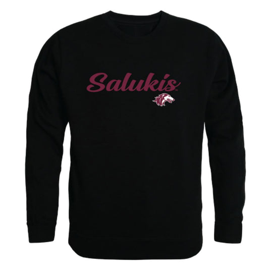 SIU Southern Illinois University Salukis Script Crewneck Pullover Sweatshirt Sweater Black-Campus-Wardrobe