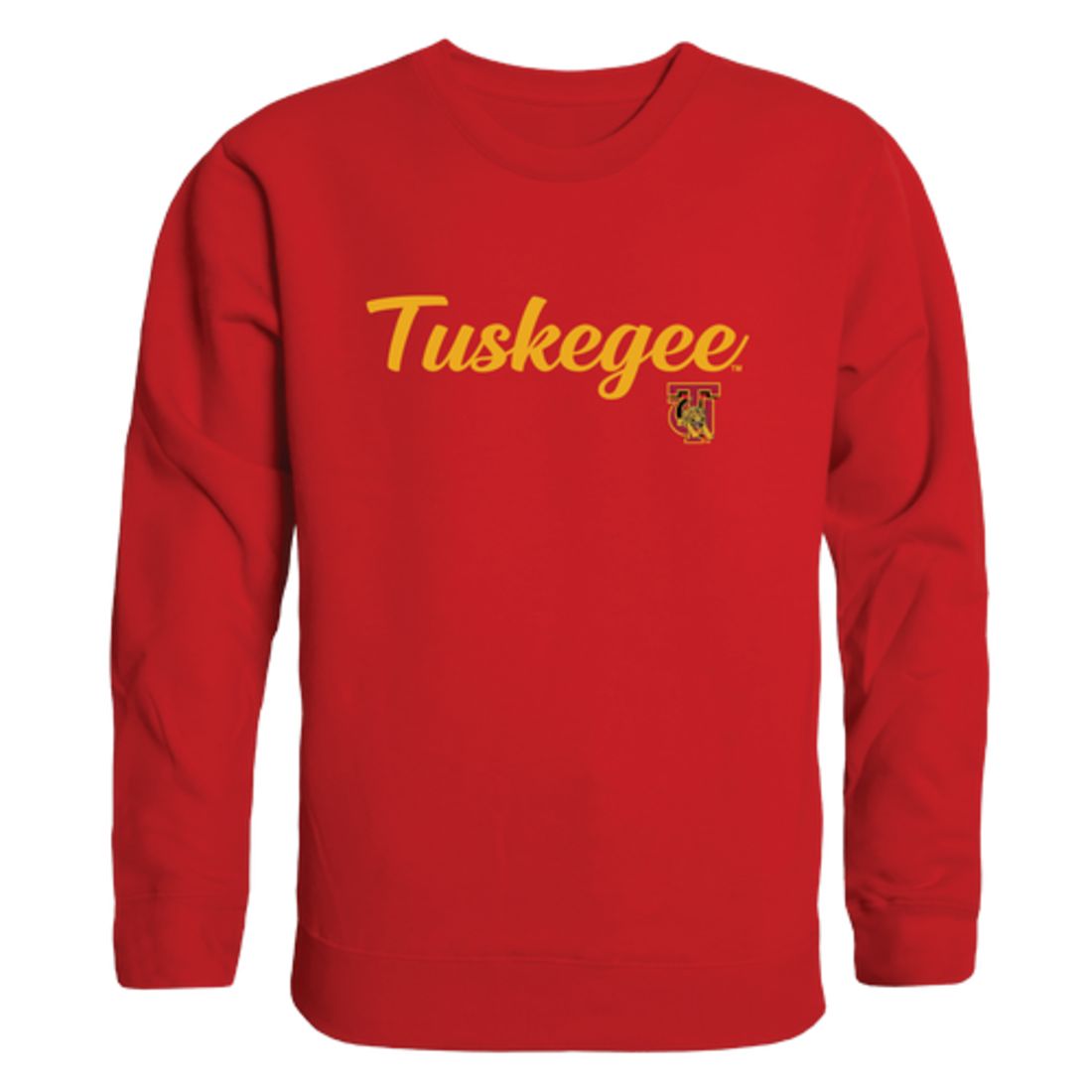 Tuskegee University Golden Tigers Script Crewneck Pullover Sweatshirt Sweater Black-Campus-Wardrobe