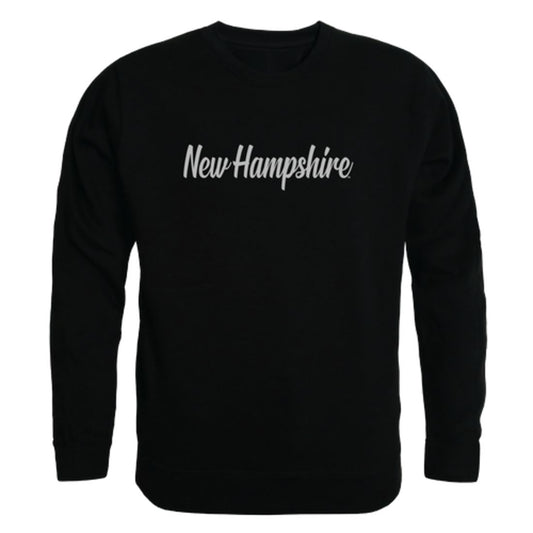 UNH University of New Hampshire Wildcats Script Crewneck Pullover Sweatshirt Sweater Black-Campus-Wardrobe