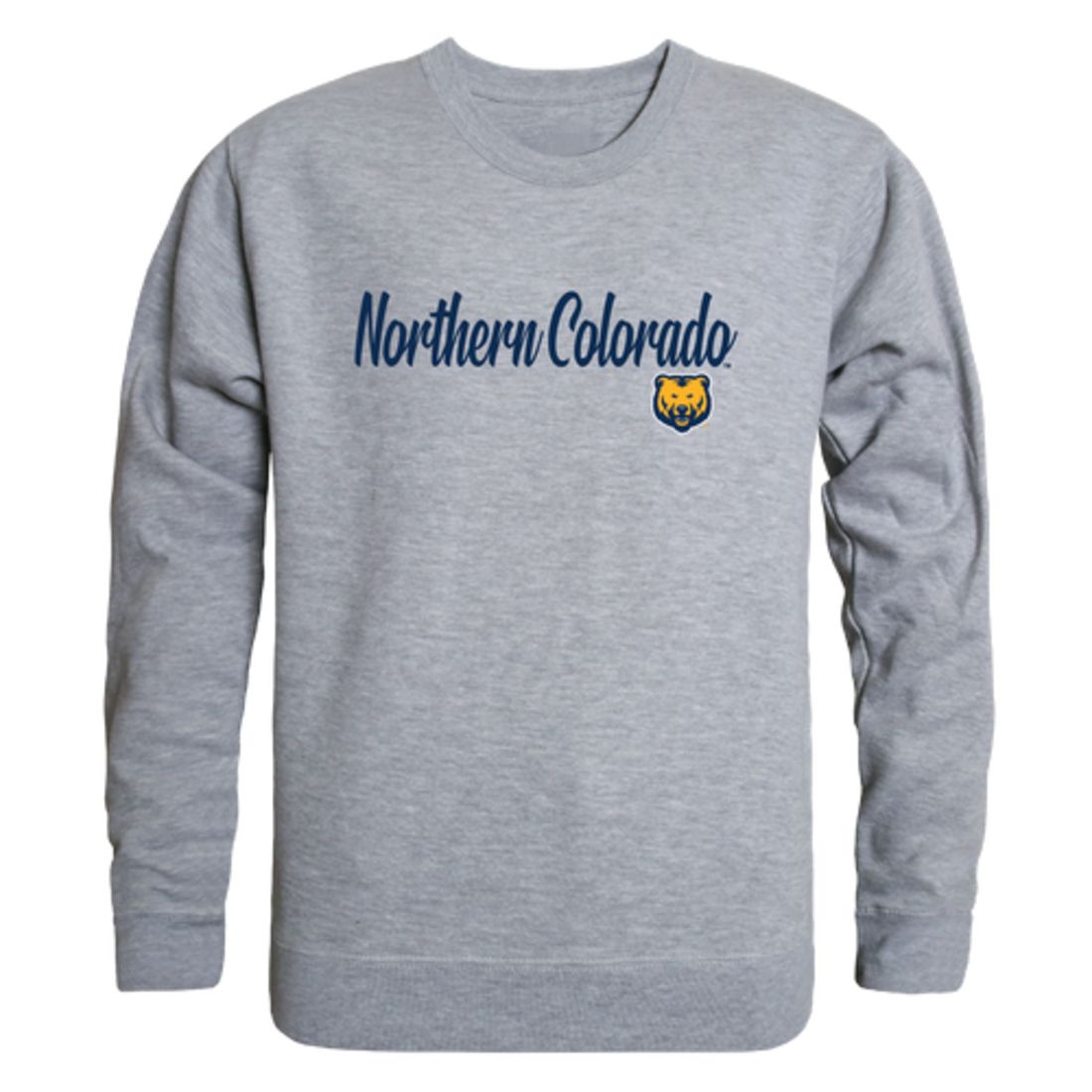 University of Northern Colorado Bears Script Crewneck Pullover Sweatshirt Sweater Black-Campus-Wardrobe