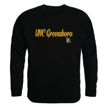 UNCG University of North Carolina at Greensboro Spartans Script Crewneck Pullover Sweatshirt Sweater Black-Campus-Wardrobe
