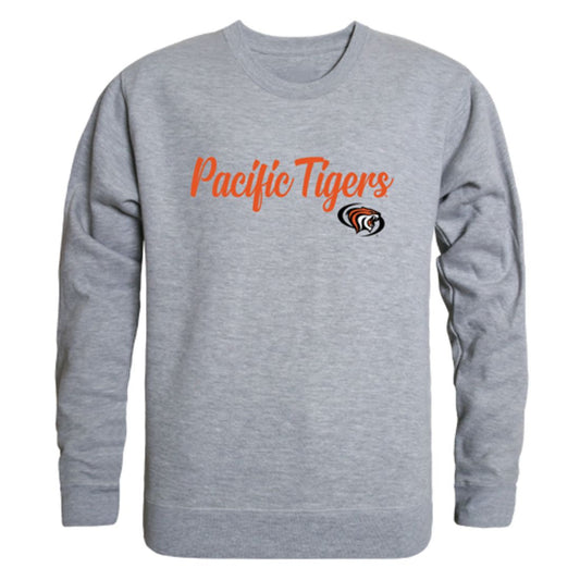 Mouseover Image, University of the Pacific Tigers Script Crewneck Pullover Sweatshirt Sweater Black-Campus-Wardrobe