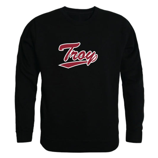 Troy University Trojans Script Crewneck Pullover Sweatshirt Sweater Black-Campus-Wardrobe