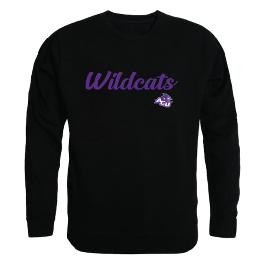 ACU Abilene Christian University Wildcats Script Crewneck Pullover Sweatshirt Sweater Black-Campus-Wardrobe