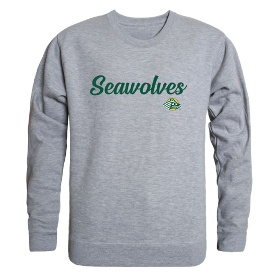 UAA University of Alaska Anchorage Sea Wolves Script Crewneck Pullover Sweatshirt Sweater Black-Campus-Wardrobe