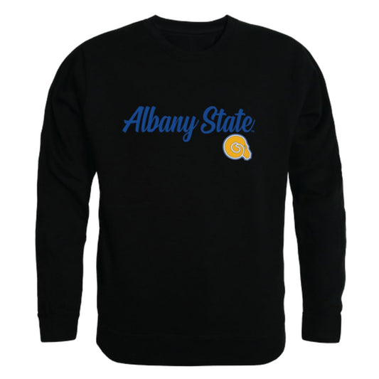 ASU Albany State University Golden Rams Script Crewneck Pullover Sweatshirt Sweater Black-Campus-Wardrobe