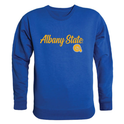 ASU Albany State University Golden Rams Script Crewneck Pullover Sweatshirt Sweater Black-Campus-Wardrobe