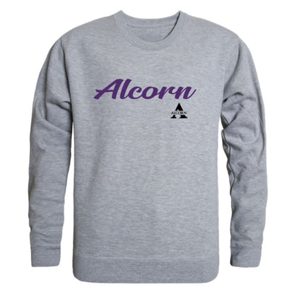 Alcorn State University Braves Script Crewneck Pullover Sweatshirt Sweater Black-Campus-Wardrobe