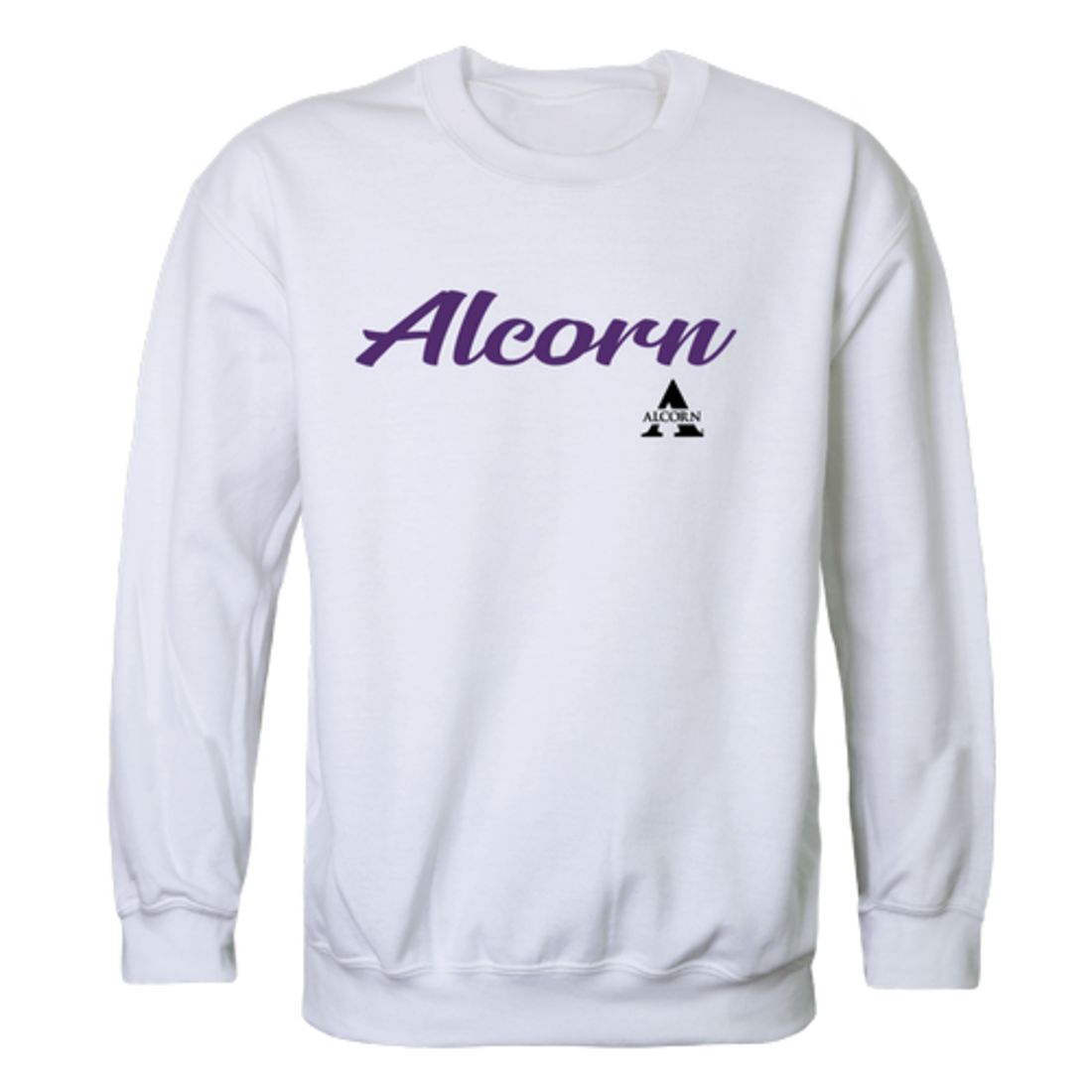 Alcorn State University Braves Script Crewneck Pullover Sweatshirt Sweater Black-Campus-Wardrobe