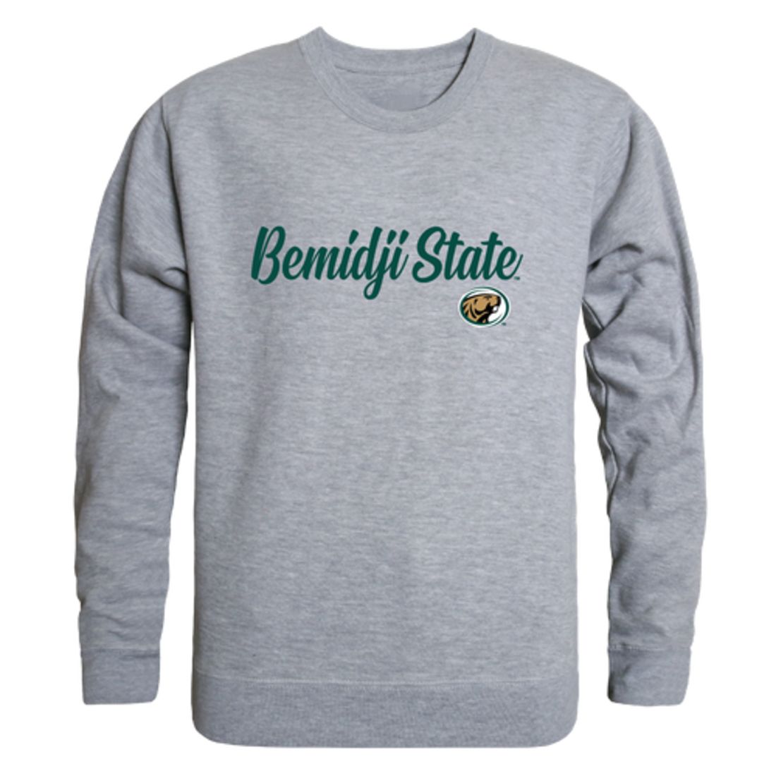 BSU Bemidji State University Beavers Script Crewneck Pullover Sweatshirt Sweater Black-Campus-Wardrobe