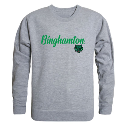 SUNY Binghamton University Bearcats Script Crewneck Pullover Sweatshirt Sweater Black-Campus-Wardrobe