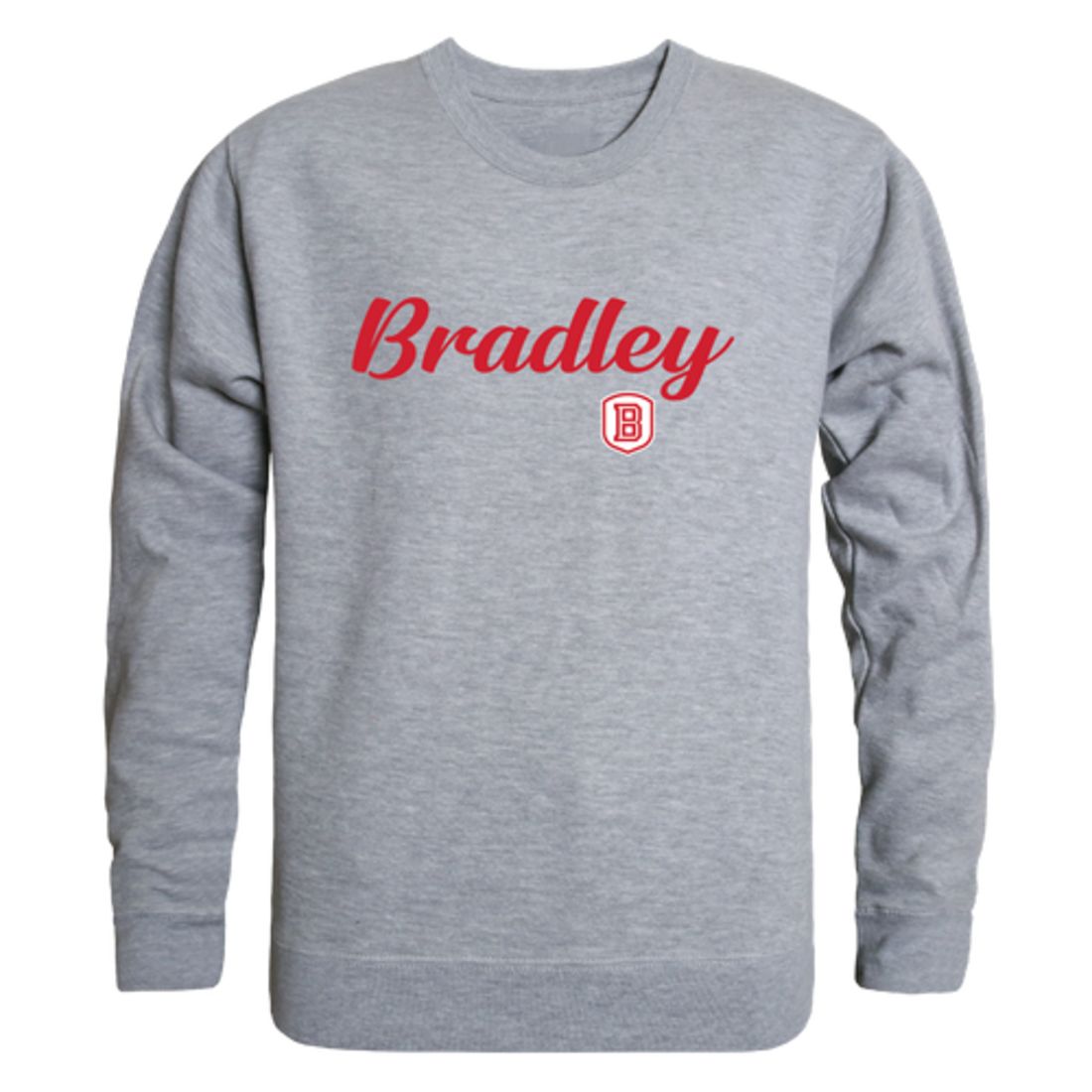 Bradley University Braves Script Crewneck Pullover Sweatshirt Sweater Black-Campus-Wardrobe