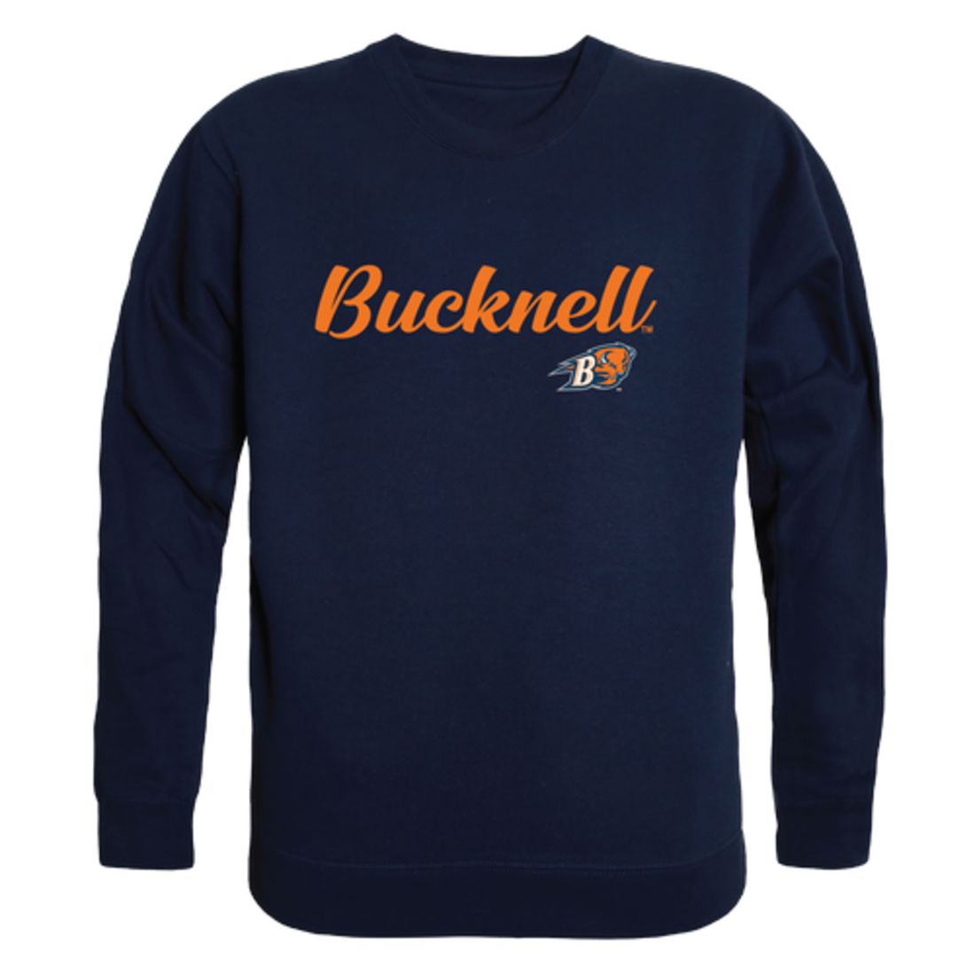 Bucknell University Bison Script Crewneck Pullover Sweatshirt Sweater Black-Campus-Wardrobe