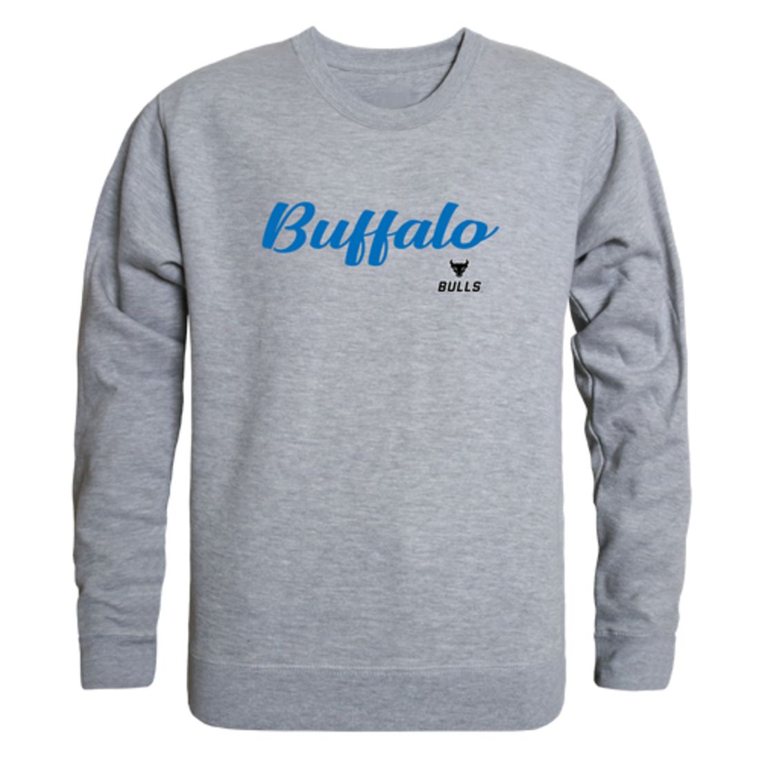 SUNY University at Buffalo Bulls Script Crewneck Pullover Sweatshirt Sweater Black-Campus-Wardrobe