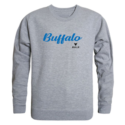 SUNY University at Buffalo Bulls Script Crewneck Pullover Sweatshirt Sweater Black-Campus-Wardrobe