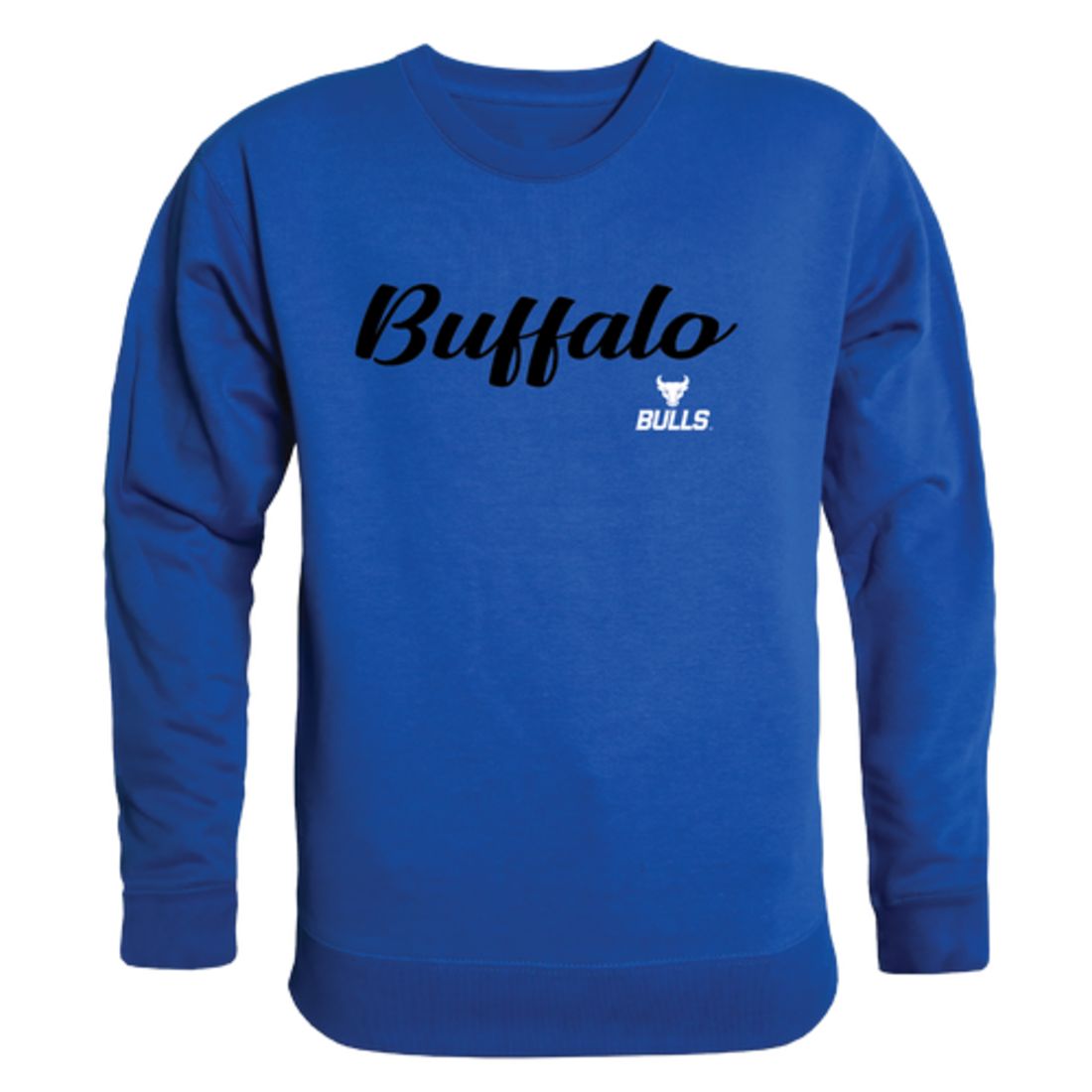 SUNY University at Buffalo Bulls Script Crewneck Pullover Sweatshirt Sweater Black-Campus-Wardrobe