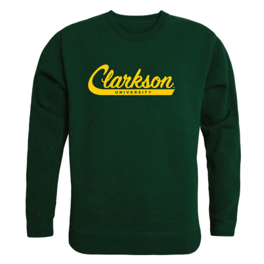 Mouseover Image, Clarkson University Golden Knights Script Crewneck Pullover Sweatshirt Sweater Black-Campus-Wardrobe