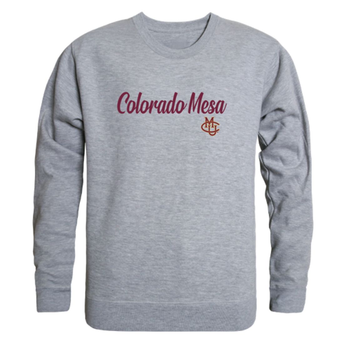 CMU Colorado Mesa University Maverick Script Crewneck Pullover Sweatshirt Sweater Black-Campus-Wardrobe