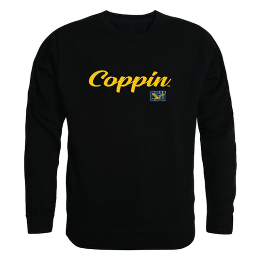 CSU Coppin State University Eagles Script Crewneck Pullover Sweatshirt Sweater Black-Campus-Wardrobe