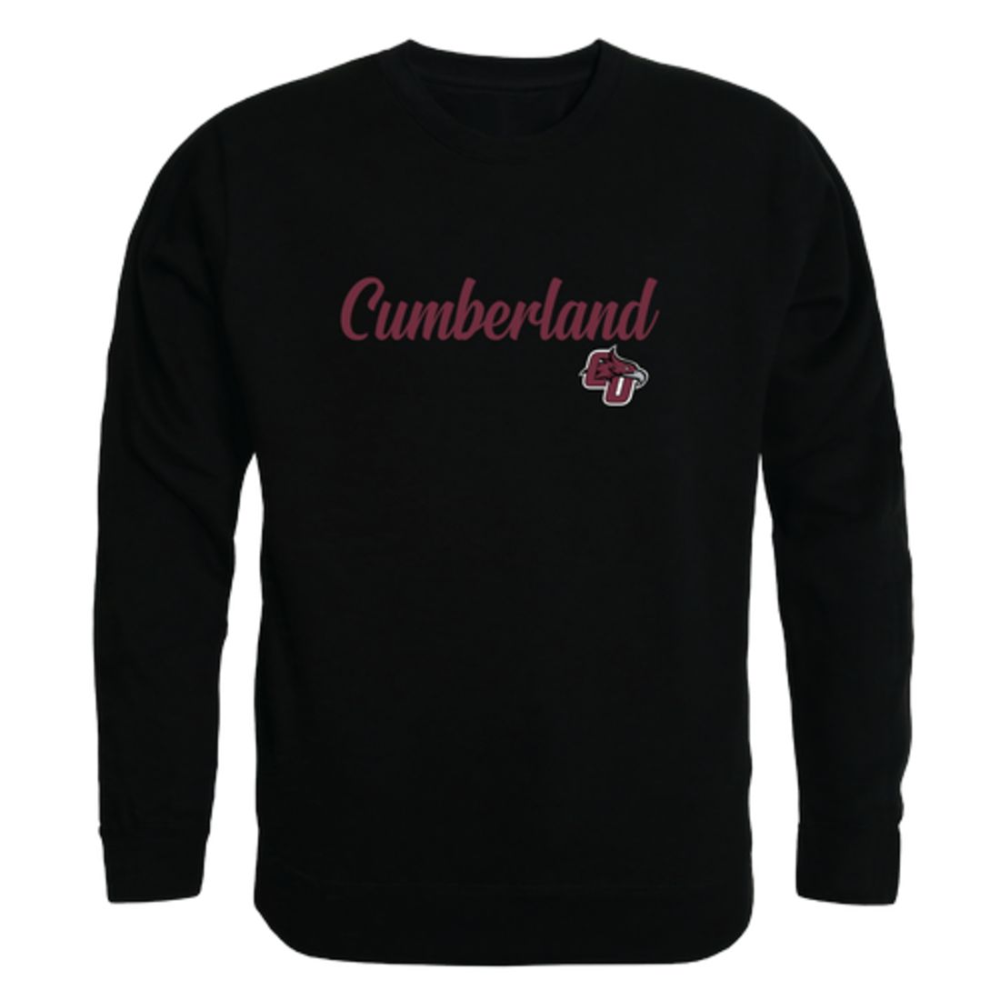 Cumberland University Phoenix Script Crewneck Pullover Sweatshirt Sweater Black-Campus-Wardrobe