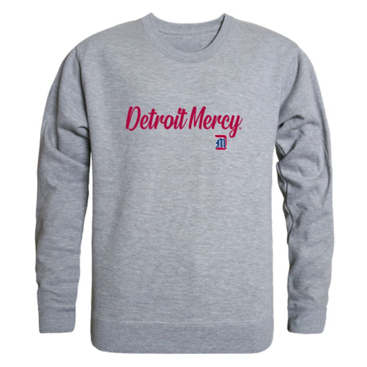 Mouseover Image, UDM University of Detroit Mercy Titans Script Crewneck Pullover Sweatshirt Sweater Black-Campus-Wardrobe