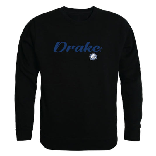 Drake University Bulldogs Script Crewneck Pullover Sweatshirt Sweater Black-Campus-Wardrobe