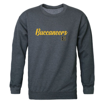 ETSU East Tennessee State University Buccaneers Script Crewneck Pullover Sweatshirt Sweater Heather Charcoal-Campus-Wardrobe