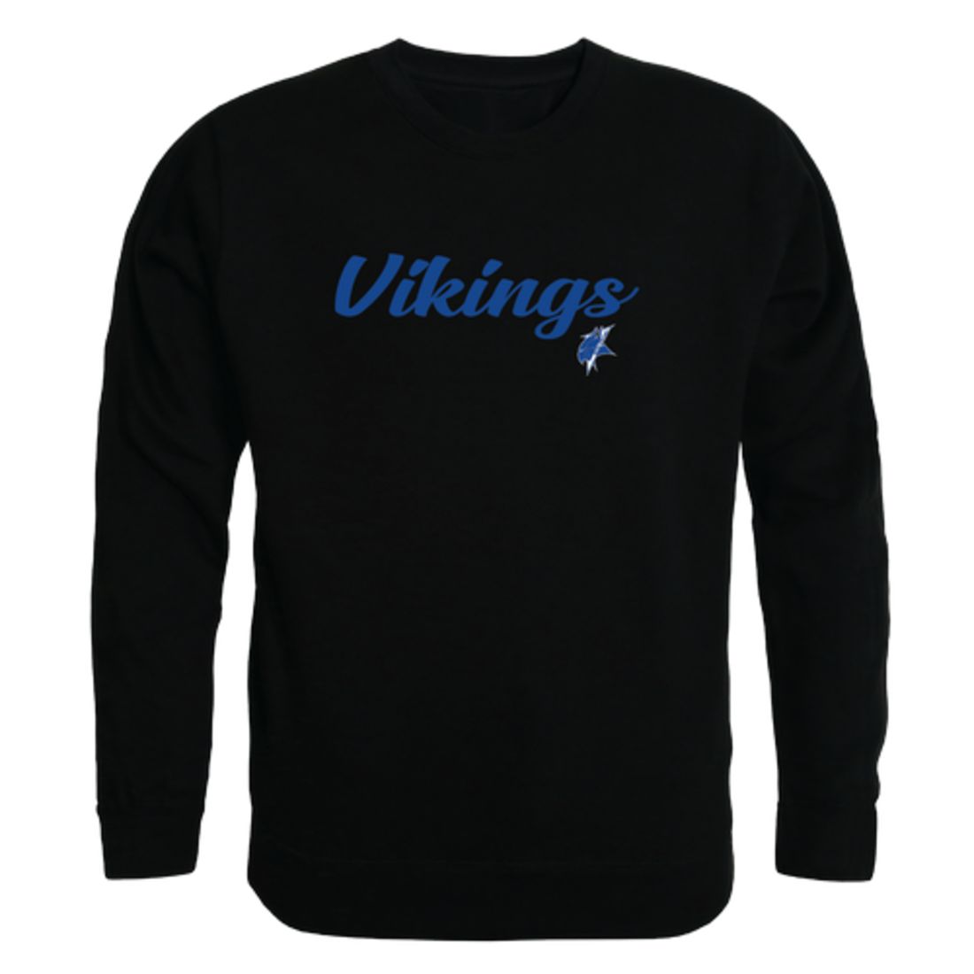ECSU Elizabeth City State University Vikings Script Crewneck Pullover Sweatshirt Sweater Black-Campus-Wardrobe