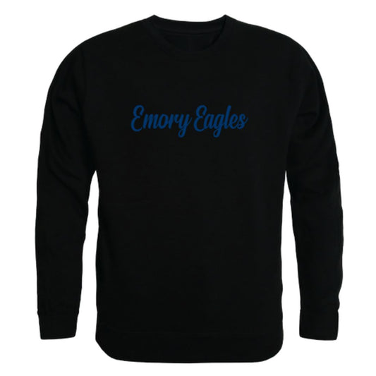Emory University Eagles Script Crewneck Pullover Sweatshirt Sweater Black-Campus-Wardrobe