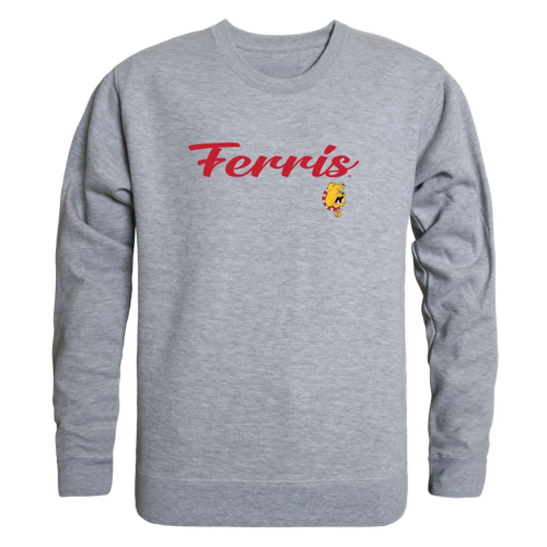 FSU Ferris State University Bulldogs Script Crewneck Pullover Sweatshirt Sweater Black-Campus-Wardrobe