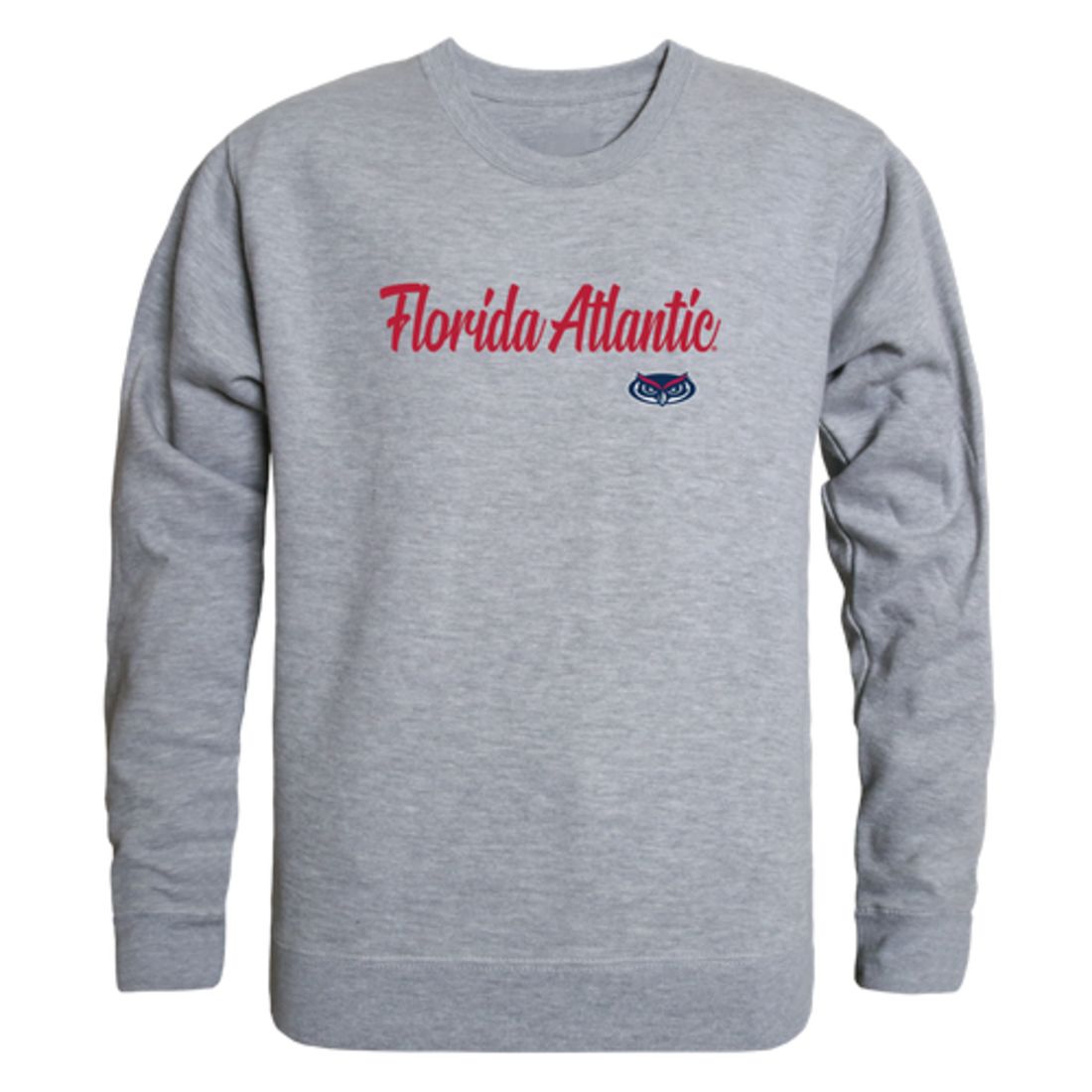 FAU Florida Atlantic University Owls Script Crewneck Pullover Sweatshirt Sweater Black-Campus-Wardrobe