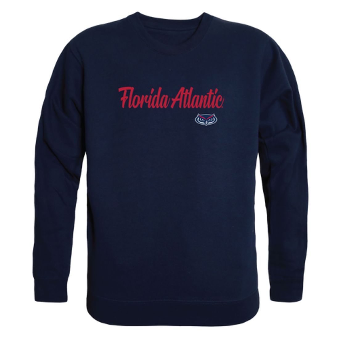 FAU Florida Atlantic University Owls Script Crewneck Pullover Sweatshirt Sweater Black-Campus-Wardrobe