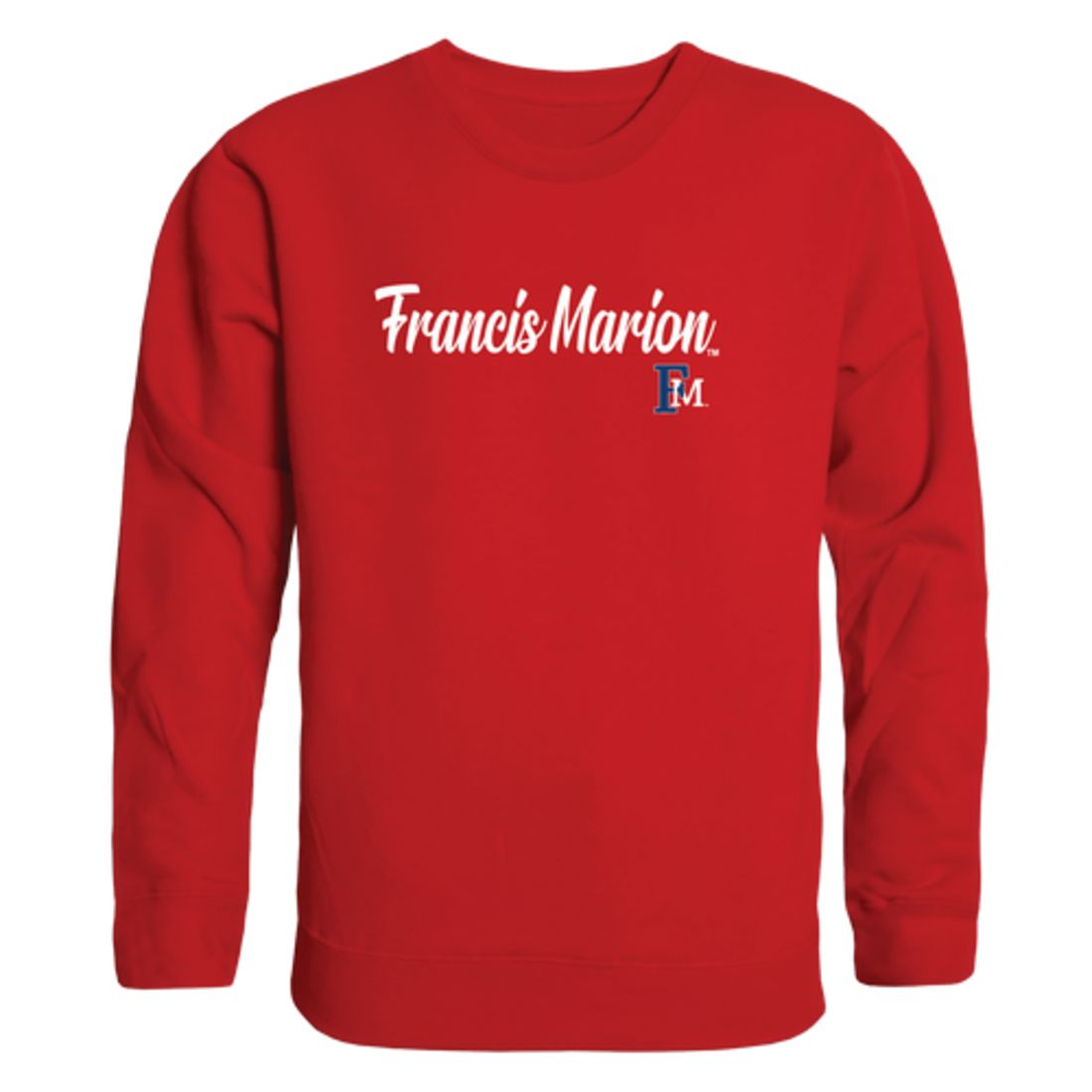 FMU Francis Marion University Patriots Script Crewneck Pullover Sweatshirt Sweater Black-Campus-Wardrobe