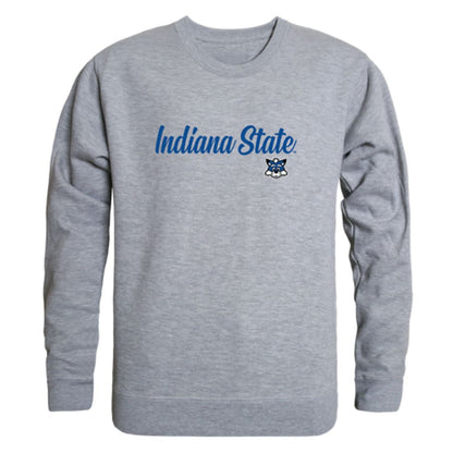 ISU Indiana State University Sycamores Script Crewneck Pullover Sweatshirt Sweater Black-Campus-Wardrobe