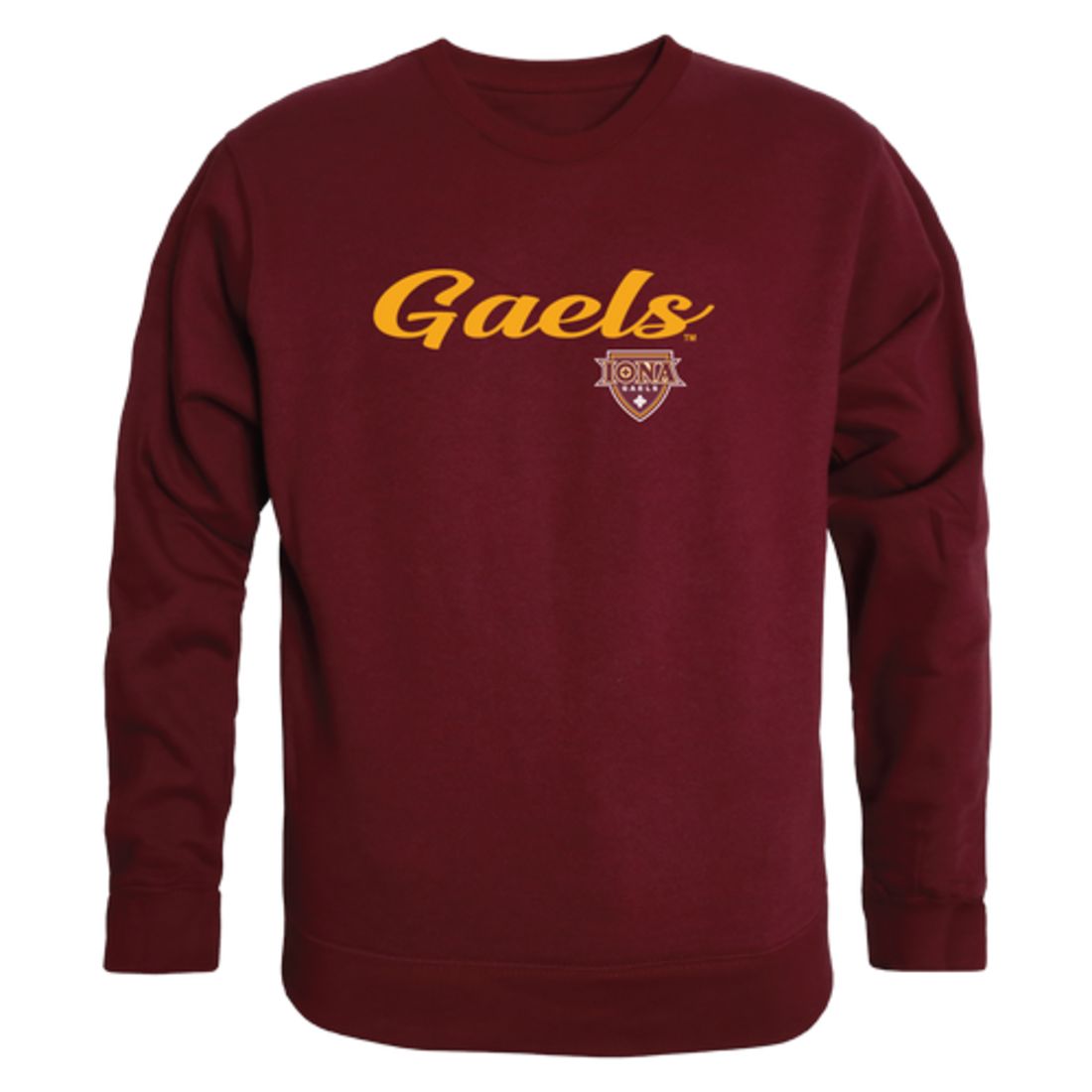 Iona College Gaels Script Crewneck Pullover Sweatshirt Sweater Black-Campus-Wardrobe