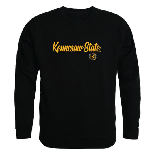 KSU Kennesaw State University Owls Script Crewneck Pullover Sweatshirt Sweater Black-Campus-Wardrobe