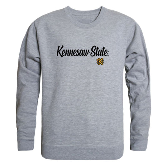 Mouseover Image, KSU Kennesaw State University Owls Script Crewneck Pullover Sweatshirt Sweater Black-Campus-Wardrobe