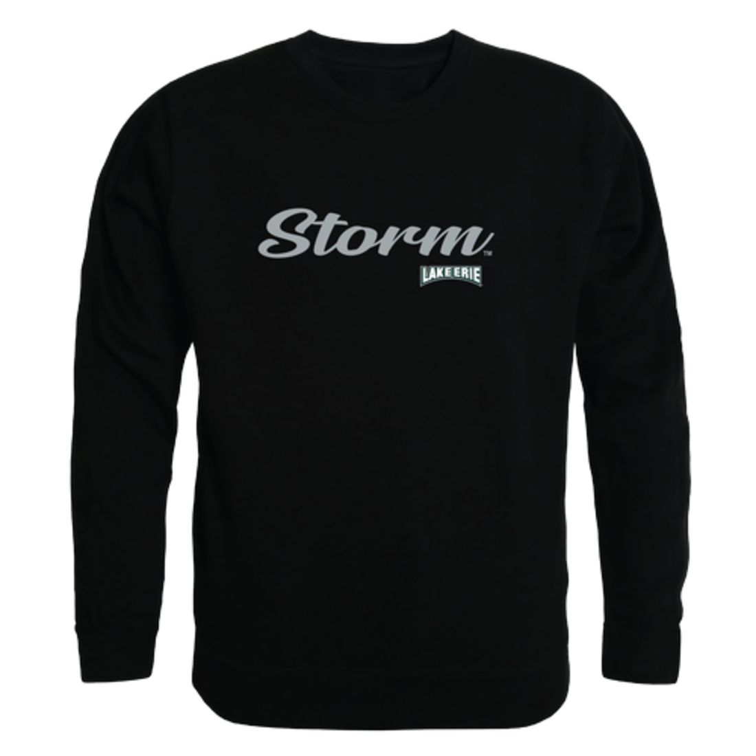Lake Erie College Storm Script Crewneck Pullover Sweatshirt Sweater Black-Campus-Wardrobe