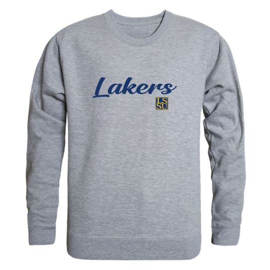 Mouseover Image, LSSU Lake Superior State University Lakers Script Crewneck Pullover Sweatshirt Sweater Black-Campus-Wardrobe