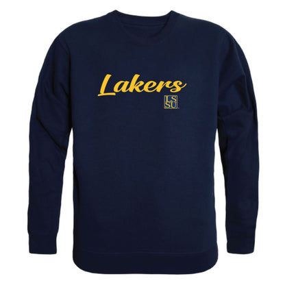 LSSU Lake Superior State University Lakers Script Crewneck Pullover Sweatshirt Sweater Black-Campus-Wardrobe