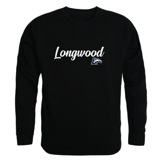 Longwood University Lancers Script Crewneck Pullover Sweatshirt Sweater Black-Campus-Wardrobe