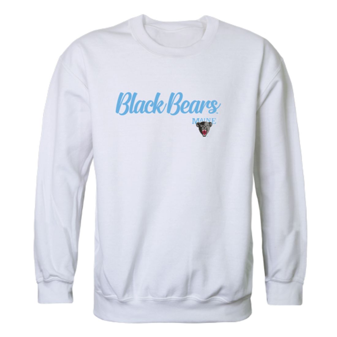 UMaine University of Maine Black Bears Script Crewneck Pullover Sweatshirt Sweater Black-Campus-Wardrobe